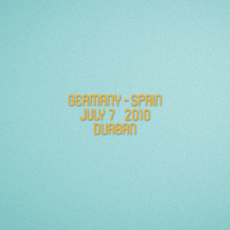 FIFA World Cup 2010 Spain Home - Germany VS Spain Match Details