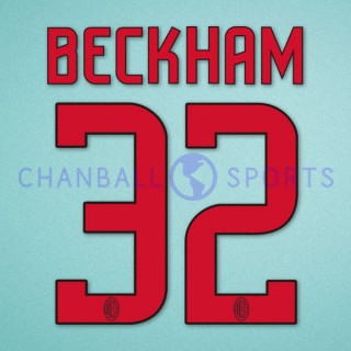 AC Milan 2008-2009 Beckham #32 Awaykit Nameset Printing