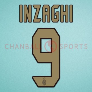 AC Milan 2004-2007 Inzaghi #9 Homekit Nameset Printing
