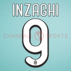 AC Milan 2009-2010 Inzaghi #9 Homekit Nameset Printing