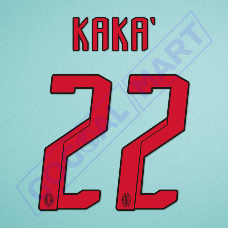 AC Milan 2007-2008 Kaka #22 Awaykit Nameset Printing 