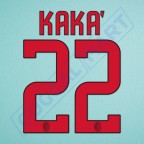 AC Milan 2008-2009 Kaka #22 Awaykit Nameset Printing 
