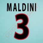 AC Milan 2000-2002 Maldini #3 Awaykit Nameset Printing