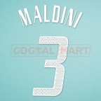 AC Milan 2002-2004 Maldini #3 Homekit Nameset Printing