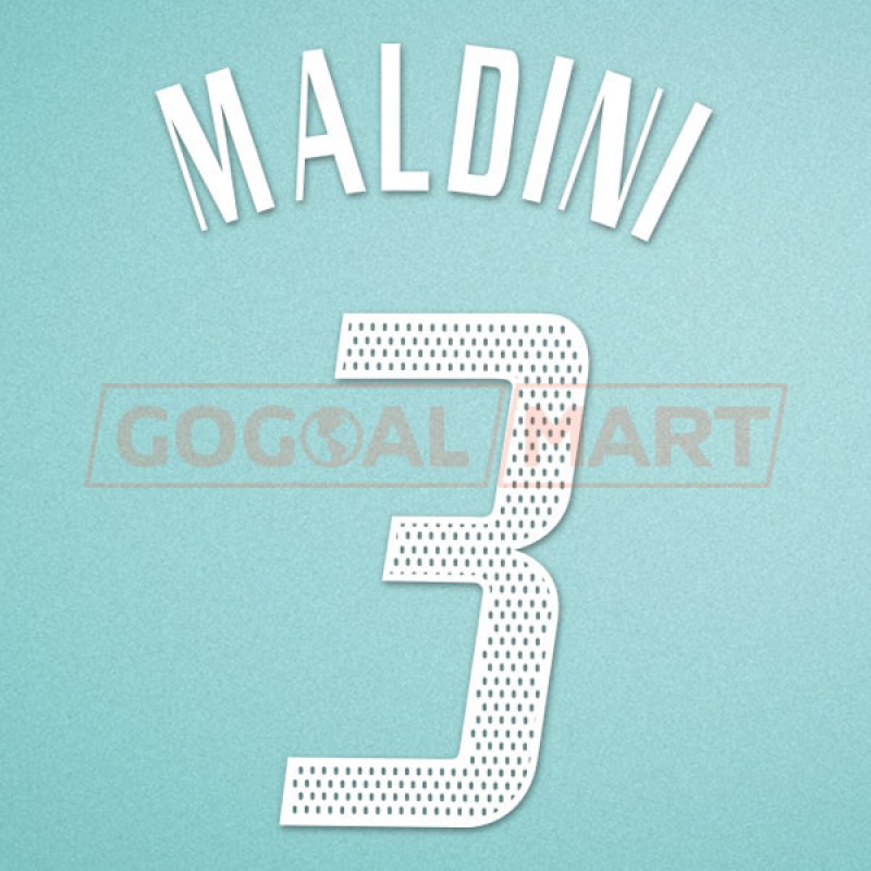 AC Milan 2002-2004 Maldini #3 Homekit Nameset Printing