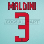 AC Milan 2008-2009 Maldini #3 Awaykit Nameset Printing