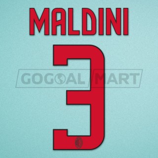 AC Milan 2008-2009 Maldini #3 Awaykit Nameset Printing