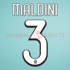 AC Milan 2009-2010 Maldini #3 Homekit Nameset Printing
