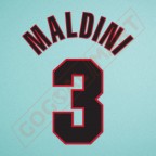 AC Milan 1998-2000 Maldini #3 Awaykit Nameset Printing