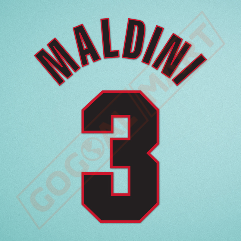 AC Milan 1998-2000 Maldini #3 Awaykit Nameset Printing