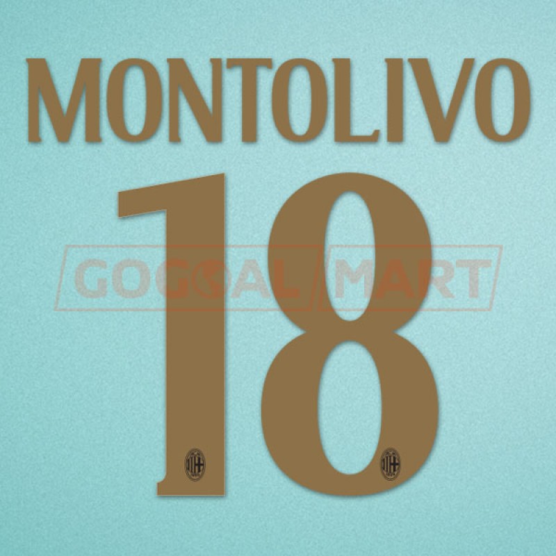 AC Milan 2016-2017 Montolivo #18 Awaykit Nameset Printing