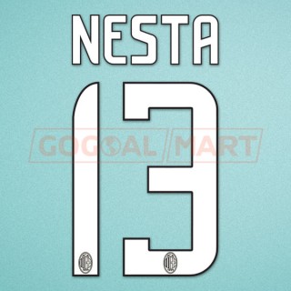 AC Milan 2008-2009 Nesta #13 Homekit Nameset Printing