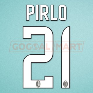 AC Milan 2008-2009 Pirlo #21 Homekit Nameset Printing
