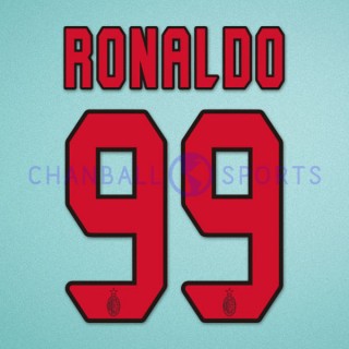 AC Milan 2006-2007 Ronaldo #99 Awaykit Nameset Printing