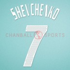 AC Milan 2002-2004 Shevchenko #7 Homekit Nameset Printing