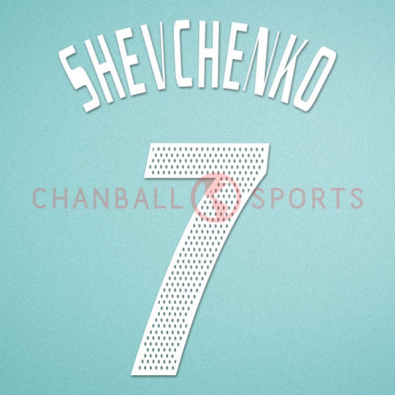 AC Milan 2002-2004 Shevchenko #7 Homekit Nameset Printing