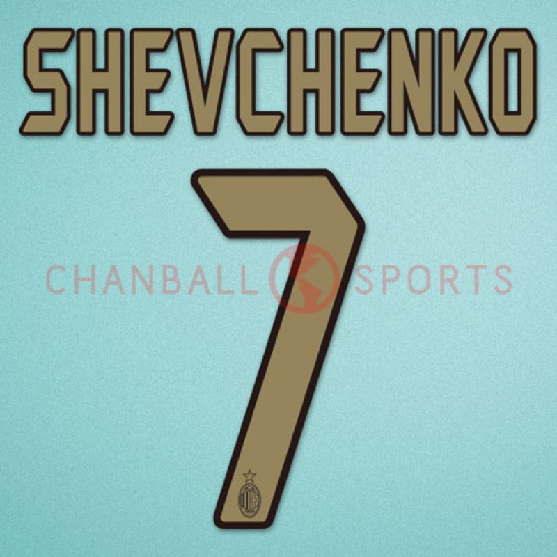 AC Milan 2004-2007 Shevchenko #7 Homekit Nameset Printing