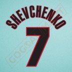 AC Milan 1998-2000 Shevchenko #7 Awaykit Nameset Printing