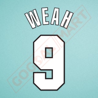 AC Milan 1998-2000 Weah #9 Homekit Nameset Printing