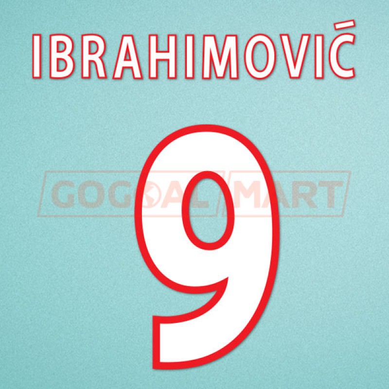 Ajax 2002-2003 Ibrahimovic #9 Champions League Homekit Nameset Printing