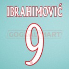 Ajax 2003-2004 Ibrahimovic #9 Homekit Nameset Printing