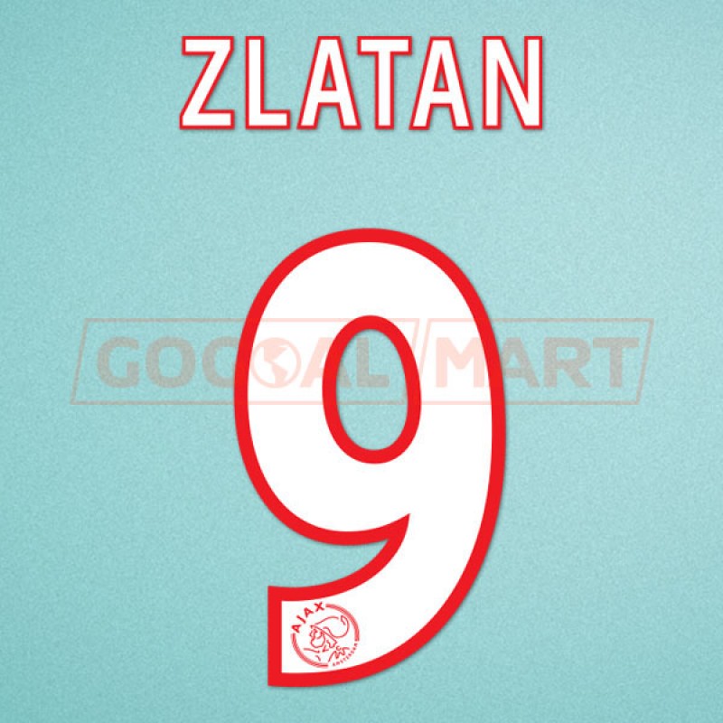 Ajax 2001-2002 Zlatan #9 Homekit Nameset Printing