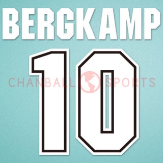 Arsenal 1995-1996 Bergkamp #10 Homekit Nameset Printing 