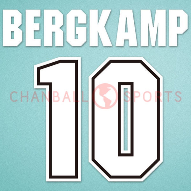 Arsenal 1995-1996 Bergkamp #10 Homekit Nameset Printing 