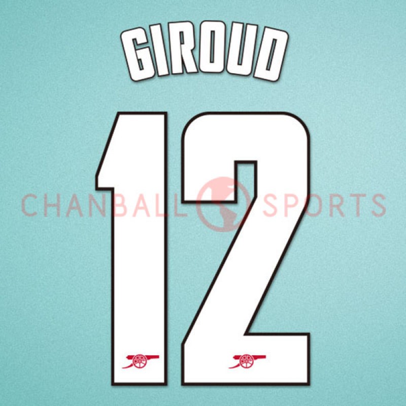 Arsenal 2012-2013 Giroud #12 FA Cup Homekit Nameset Printing 