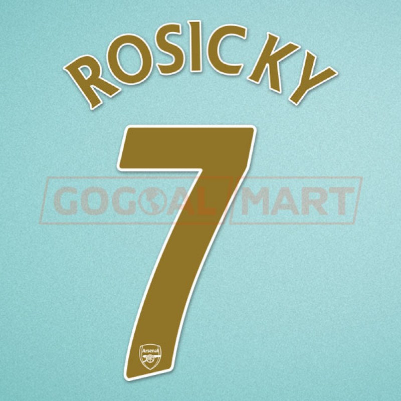 Arsenal 2007-2008 Rosicky #7 Champions League Homekit Nameset Printing