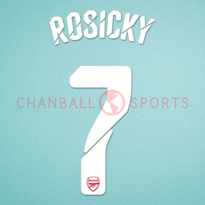 Arsenal 2014-2015 Rosicky #7 Champions League Homekit Nameset Printing