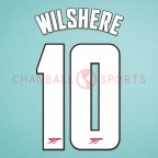Arsenal 2012-2013 Wilshere #10 FA Cup Homekit Nameset Printing