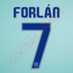 Atletico Madrid 2008-2010 Forlan #7 Homekit Nameset Printing