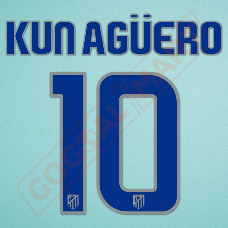 Atletico Madrid 2008-2010 Kun Aguero #10 Homekit Nameset Printing