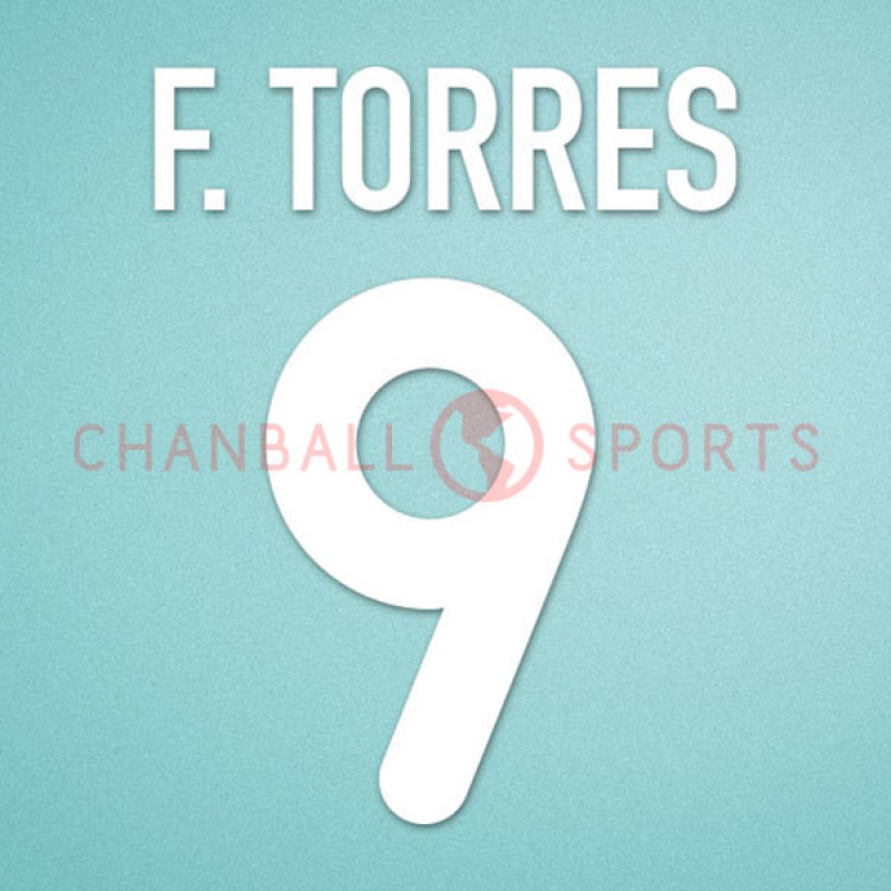 Atletico Madrid 2001-2002 F. Torres #9 Awaykit Nameset Printing