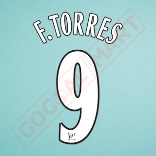 Atletico Madrid 2005-2006 F. Torres #9 Awaykit Nameset Printing