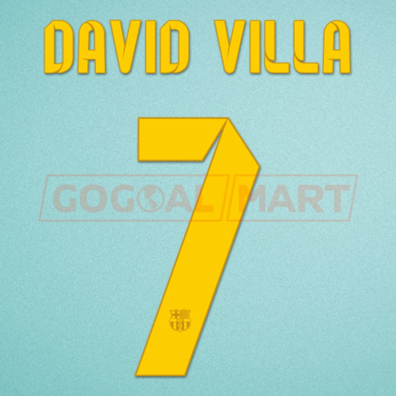 Barcelona 2012-2013 David Villa #7 Homekit Nameset Printing