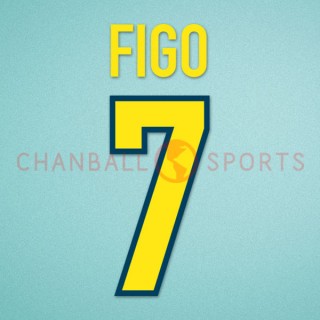 Barcelona 1998-1999 Figo #7 homekit Nameset Printing