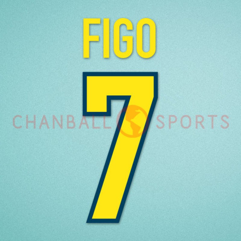 Barcelona 1998-1999 Figo #7 homekit Nameset Printing