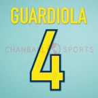 Barcelona 1998-1999 Guardiola #4 Homekit Nameset Printing