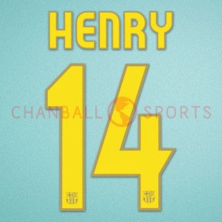 Barcelona 2007-2008 Henry #14 Homekit Nameset Printing