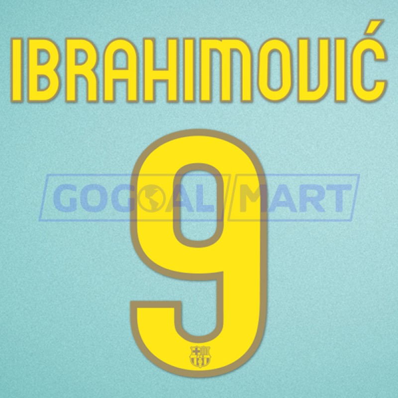 Barcelona 2009-2010 Ibrahimovic #9 Homekit Nameset Printing