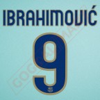 Barcelona 2009-2010 Ibrahimovic #9 Awaykit Nameset Printing