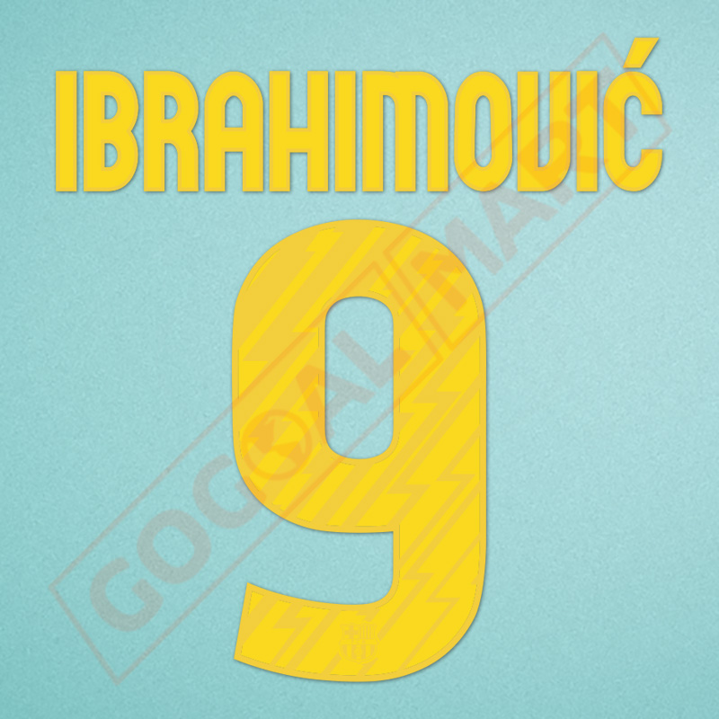 Barcelona 2010-2011 Ibrahimovic #9 Homekit Nameset Printing