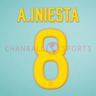 Barcelona 2011-2012 Iniesta #8 Home/Awaykit Nameset Printing