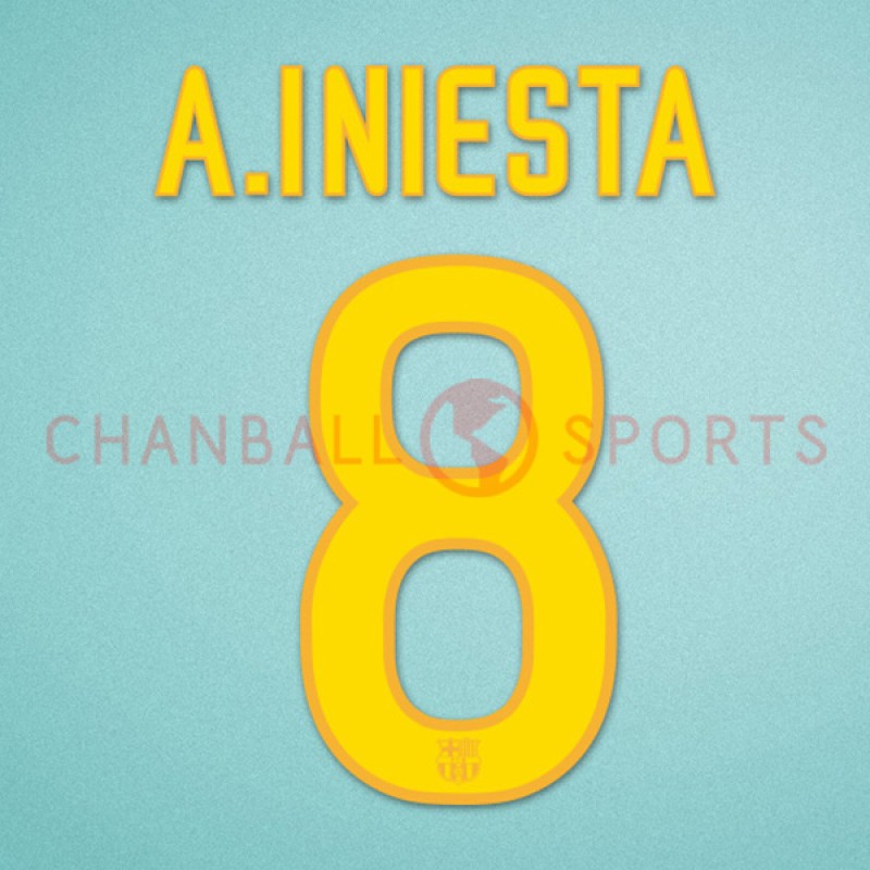 Barcelona 2011-2012 Iniesta #8 Home/Awaykit Nameset Printing