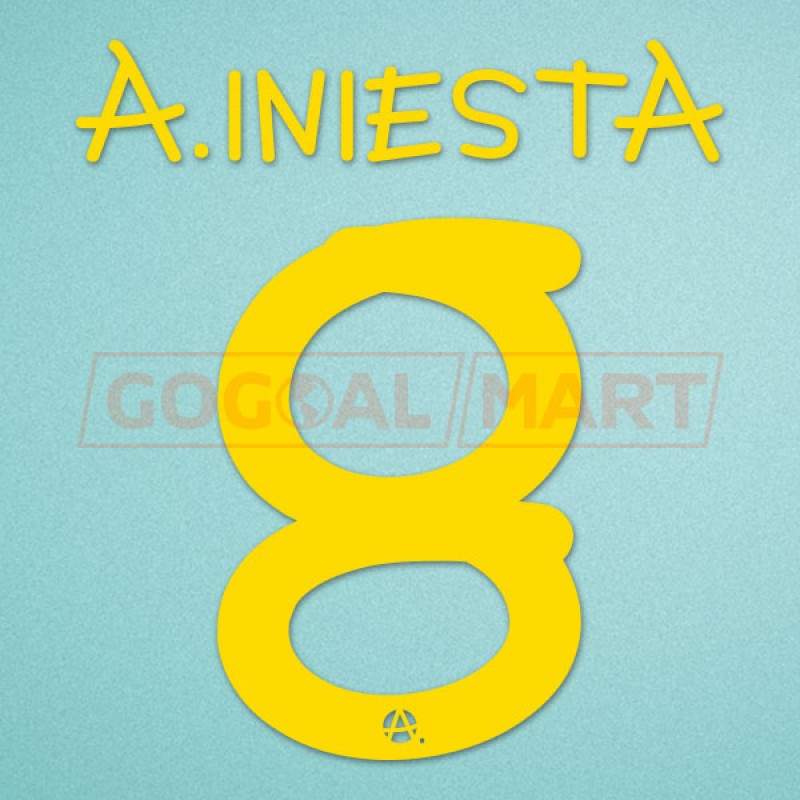 Barcelona 2013 Iniesta #8 Gamper Trophy Homekit Nameset Printing