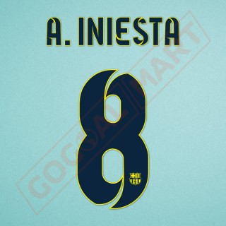 Barcelona 2014-2015 A. Iniesta #8 Away/3rd Awaykit Nameset Printing