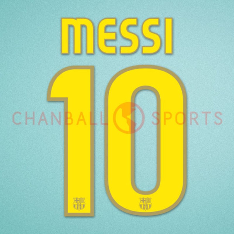 Barcelona 2008-2010 Messi #10 Homekit Nameset Printing