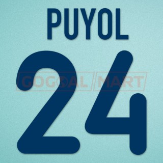 Barcelona 2001-2002 Puyol #24 Awaykit Nameset Printing